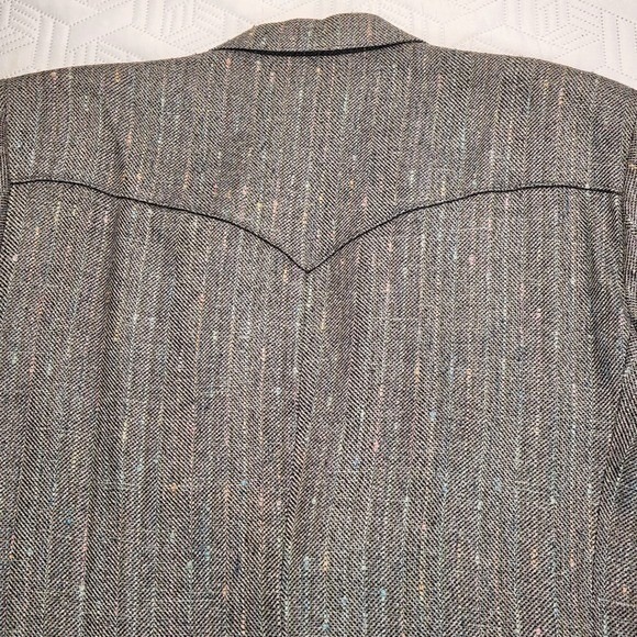 Blazer Men Gray Tweed Circle S Western 44R Color Speck Herringbone cowboy